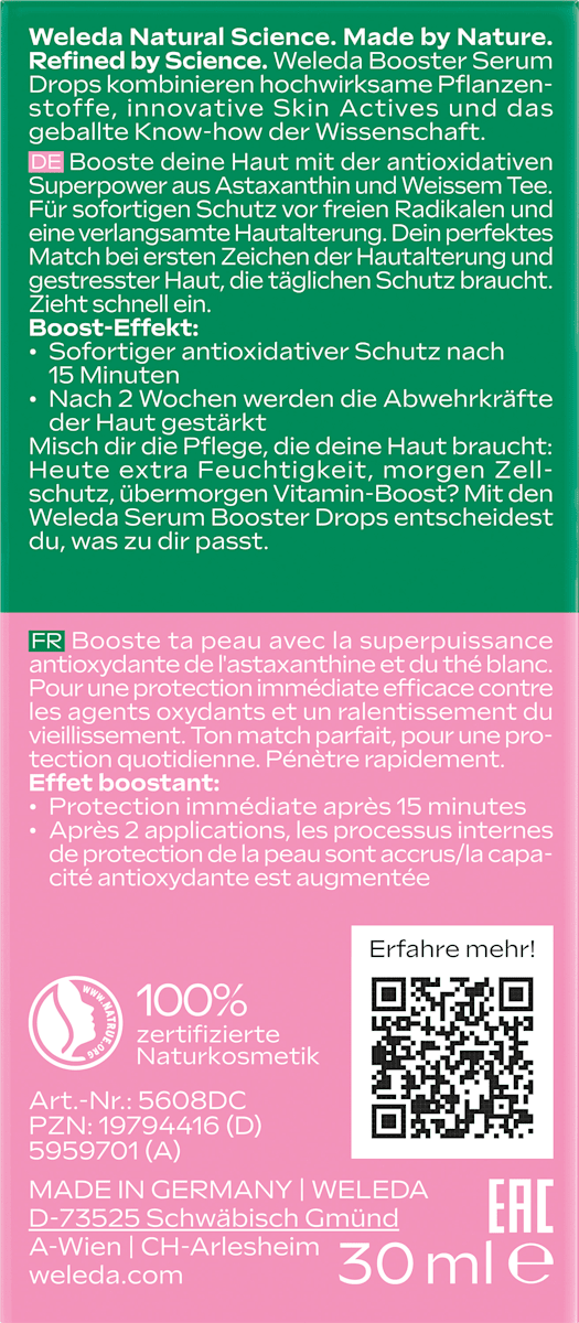 WELEDA Face Serum Drops Slow Aging, 30 ml