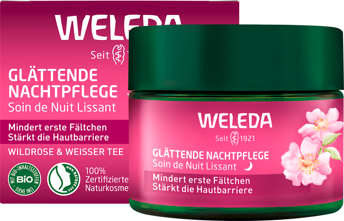 WELEDA Night Cream Smoothing Wild Rose & White Tea, 40 ml