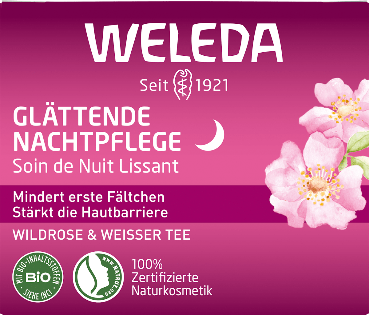 WELEDA Night Cream Smoothing Wild Rose & White Tea, 40 ml