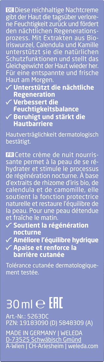 WELEDA Night Cream Iris, 30 ml