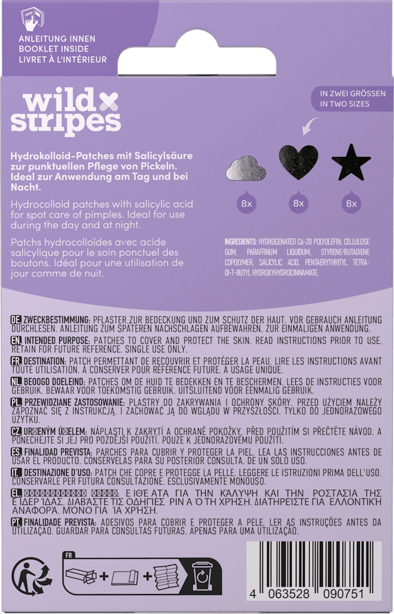 Wild Stripes Anti-Pimple Patches Holo Clear, 24 pcs