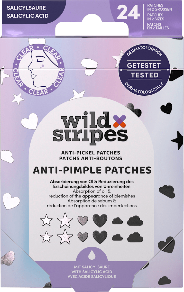 Wild Stripes Anti-Pimple Patches Holo Clear, 24 pcs