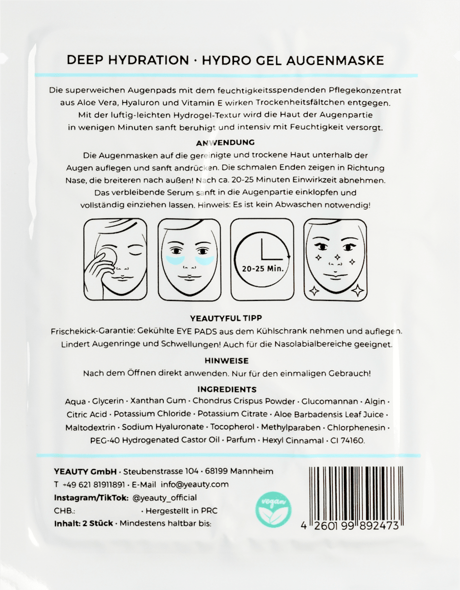 Yeauty Eye Pads Deep Hydration