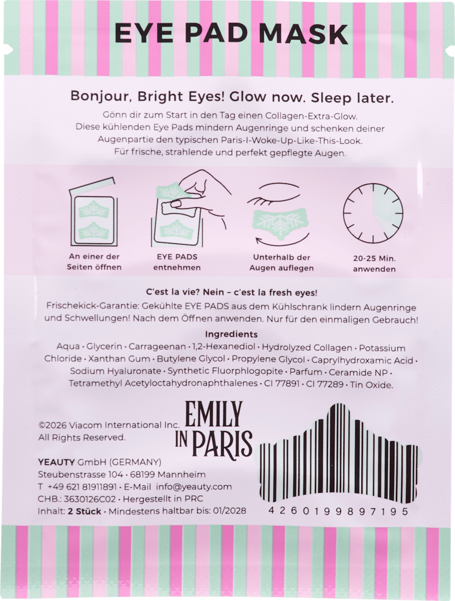 Yeauty Eye Pads Emily in Paris Collagen Crown (1 pair), 2 pcs