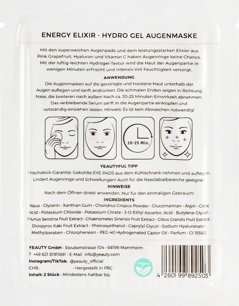 Yeauty Eye Pads Energy Elixir