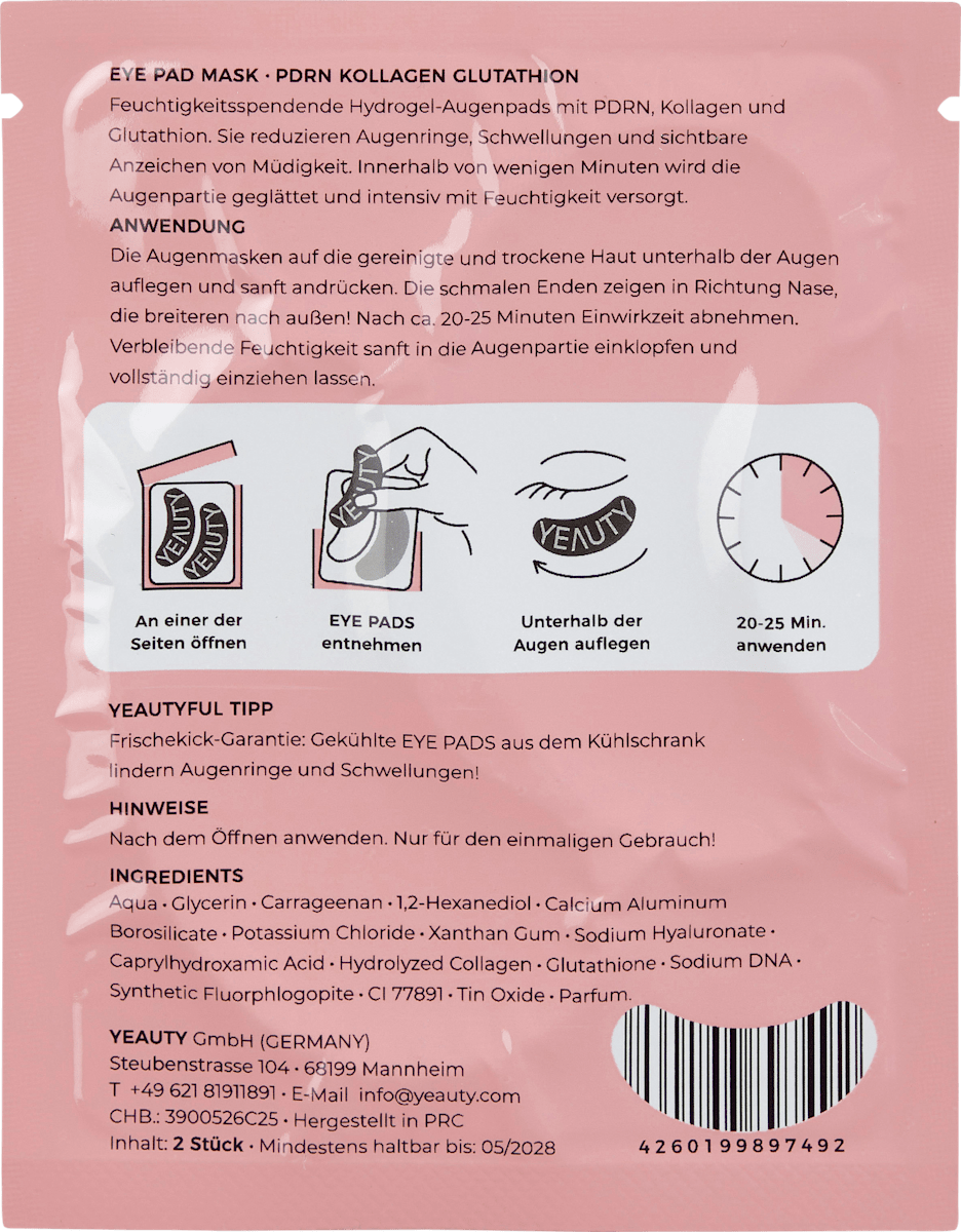 Yeauty Eye Pads PDRN Collagen Glutathione
